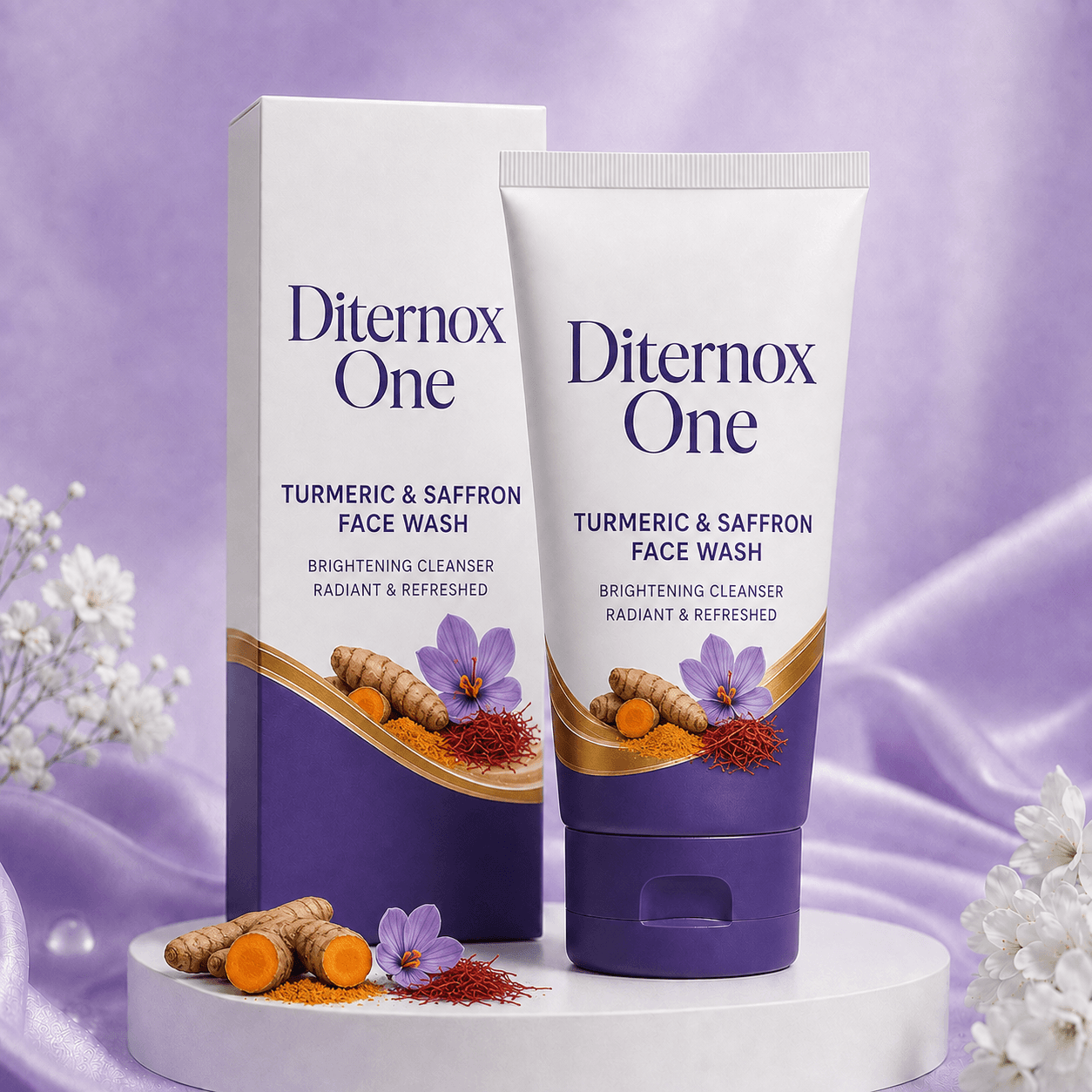 Diternox One Turmeric & Saffron Face Wash 200 Ml | Brightening Cleanser | Radiant & Refreshed