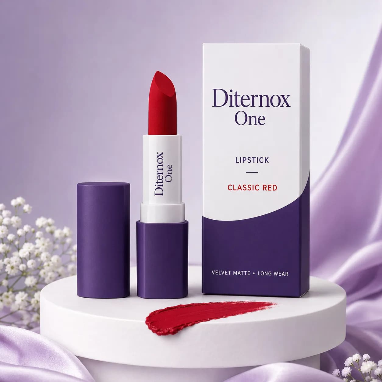 Diternox One Classic Red Lipstick 4 g – Velvet Matte Finish, Long Wear
