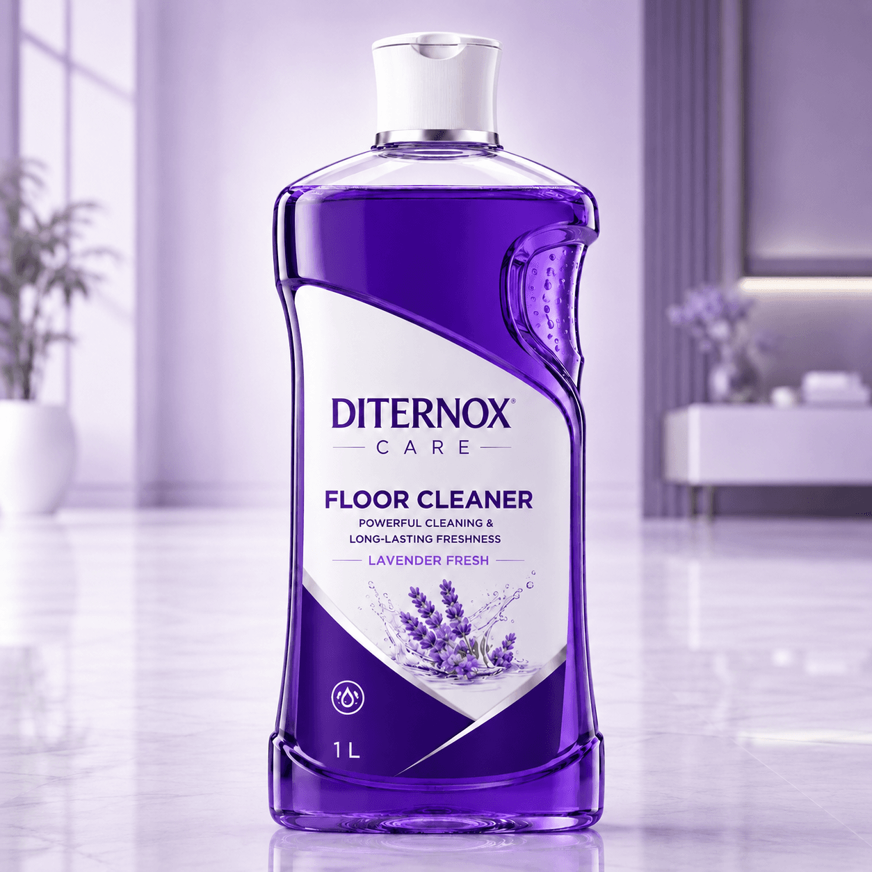 Diternox Care Floor Cleaner, Lavender Fresh, 1 L – Powerful Cleaning & Long-Lasting Freshness