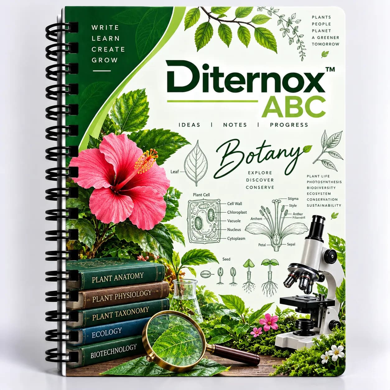 Diternox ABC Notebook - 300 Pages – Single Line, Spiral Bound Notebook, Soft Cover