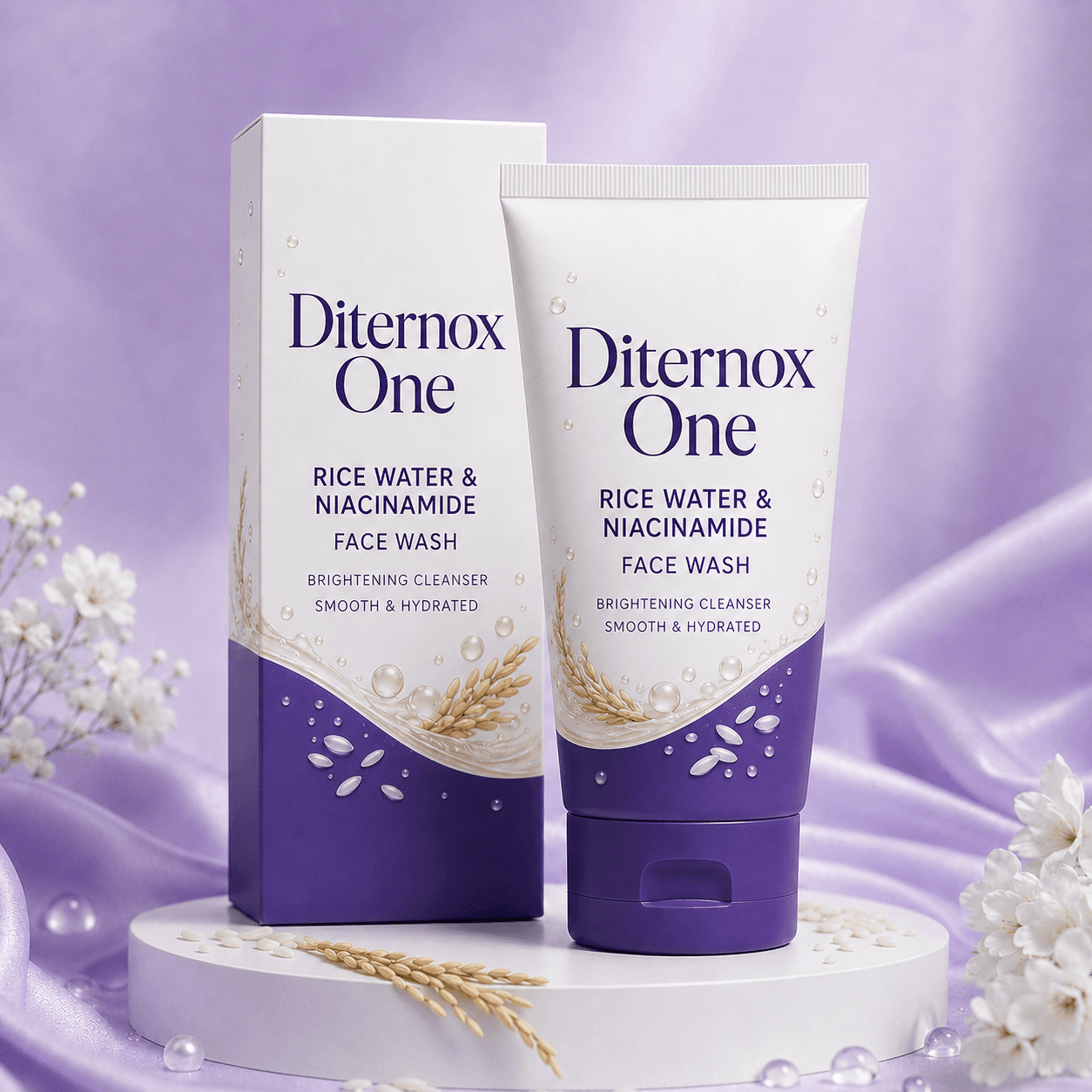 Diternox One Rice Water & Niacinamide Face Wash 200 Ml | Brightening Cleanser | Smooth & Hydrated