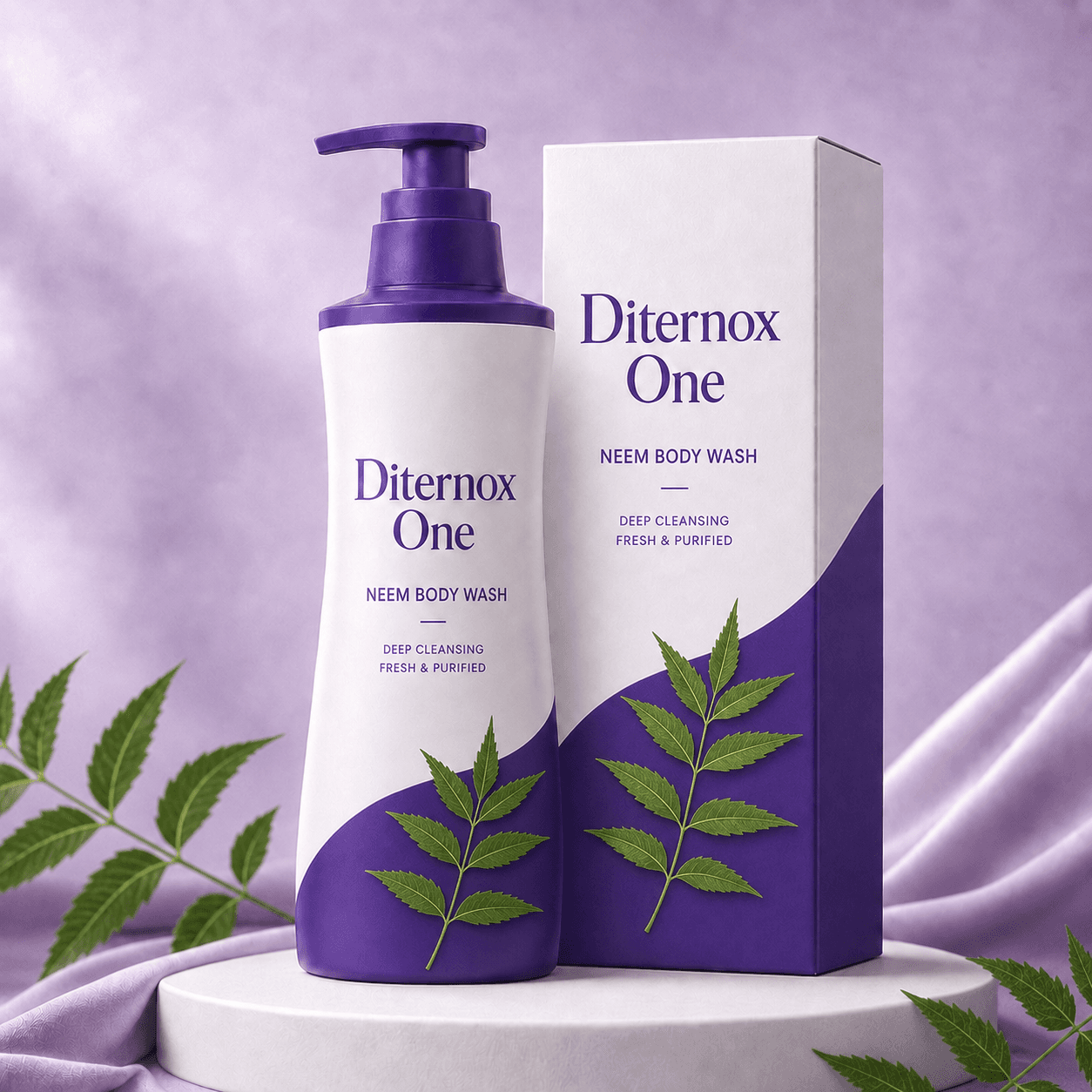 Diternox One Neem Body Wash 500 ml – Deep Cleansing, Fresh & Purified, Pump Bottle