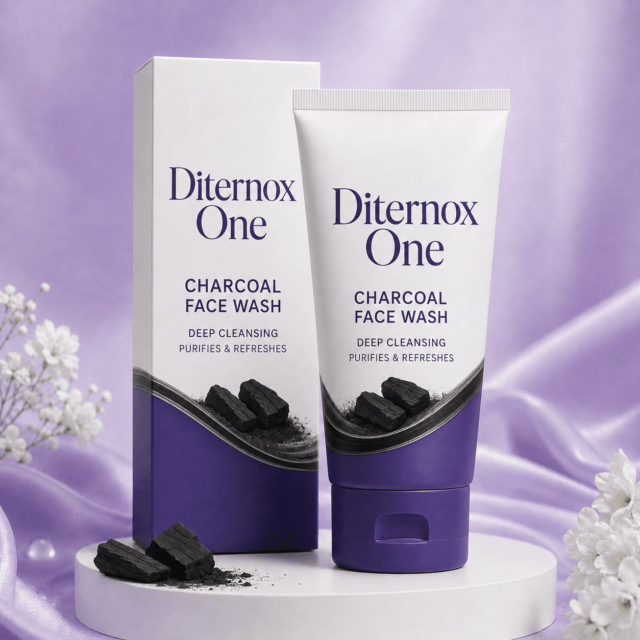 Diternox One Charcoal Face Wash 200 Ml | Deep Cleansing | Purifies & Refreshes