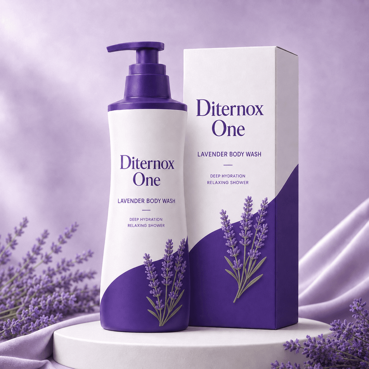Diternox One Lavender Body Wash 500 Ml | Deep Hydration | Relaxing Shower | Pump Bottle