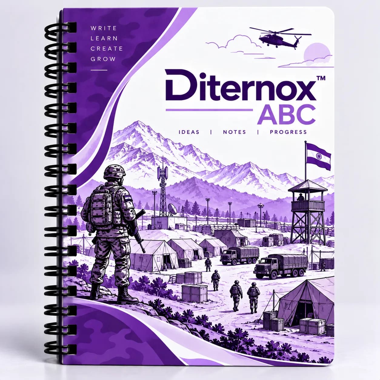 Diternox ABC Spiral Notebook - 297 mm x 210 mm, Soft Cover, 300 Pages, Unruled